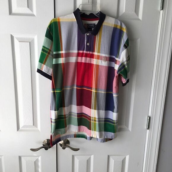 Chaps Ralph Lauren Men’s Multicolor Plaid Polo Shirt - Size L - Picture 11 of 11